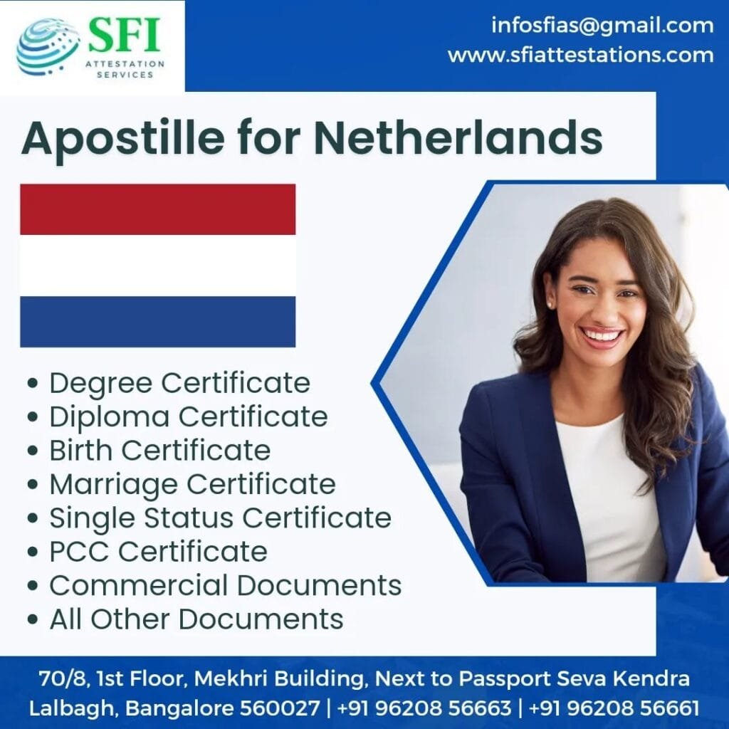 Netherlands Apostille Services in Bangalore